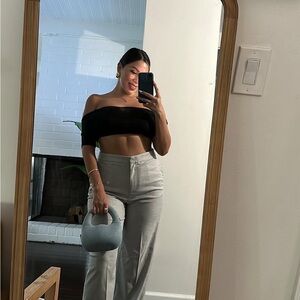 Zara light gray pants wide leg